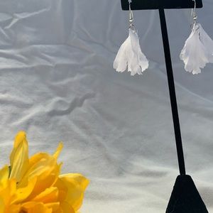 Faux flower petal earrings